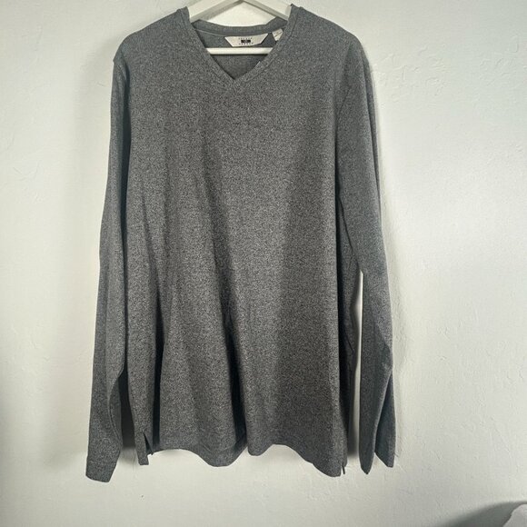 Joseph Abboud Mens V-Neck Long Sleeve Shirt Gray Large Knit Casual Pullover New - Picture 1 of 8